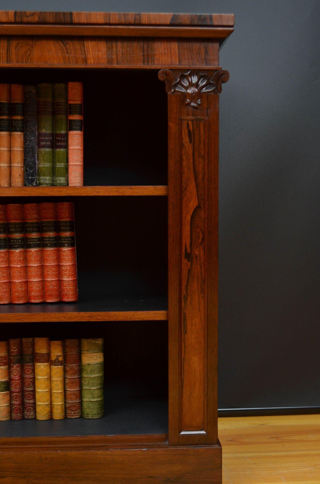 Offenes Bücherregal William IV, niedrig, aus Palisanderholz 5
