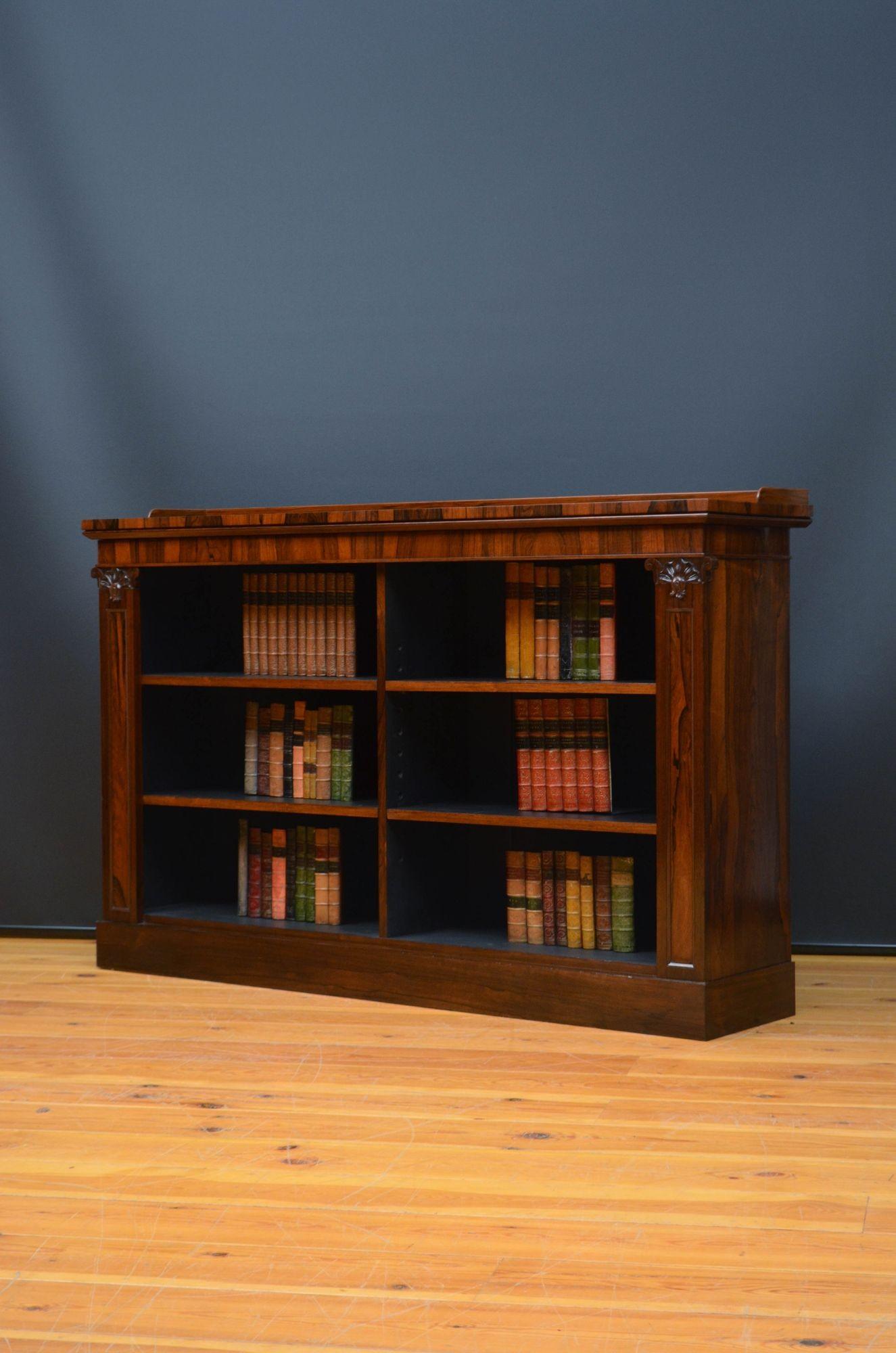 Offenes Bücherregal William IV, niedrig, aus Palisanderholz (Britisch)