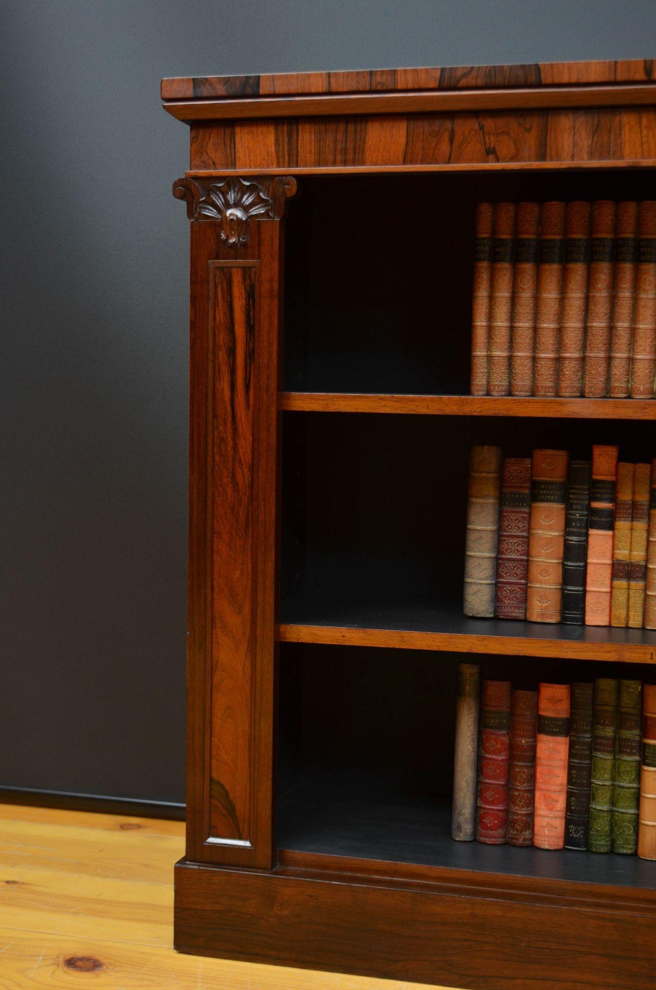 Offenes Bücherregal William IV, niedrig, aus Palisanderholz 2