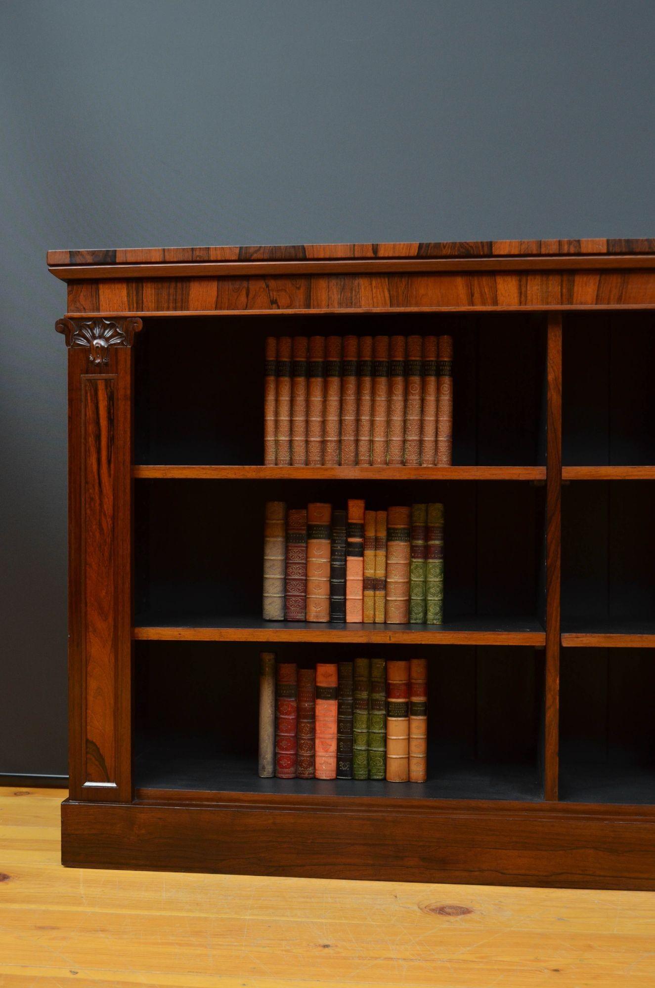 Offenes Bücherregal William IV, niedrig, aus Palisanderholz 3