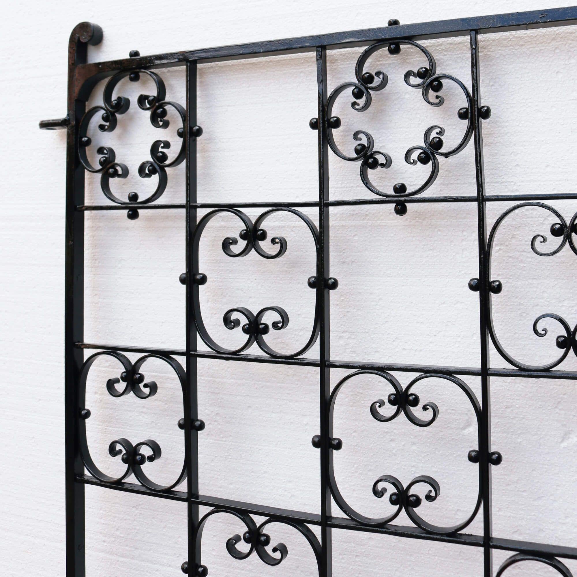 English Low Wrought Iron Garden Side Gate For Sale