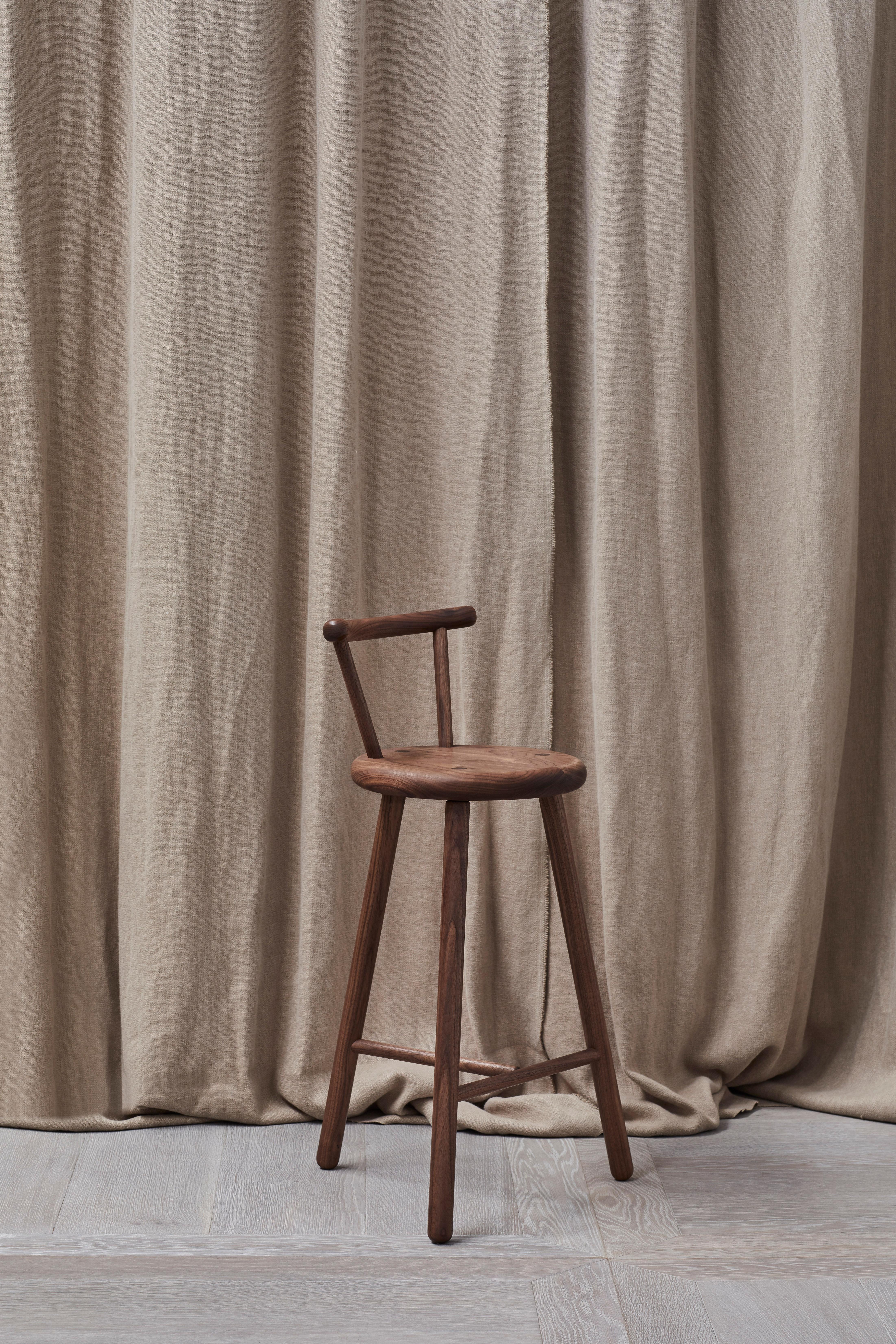 The low back barstool is an elegant and beautifully handcrafted barstool made from the finest hardwoods.
Handturned on a lathe and made with real split tenon joinery the low back barstool is a simple and Classic design that can compliment a wide