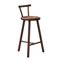 Lowback Barstool, Wooden, Hand Built London England from Edward Collinson