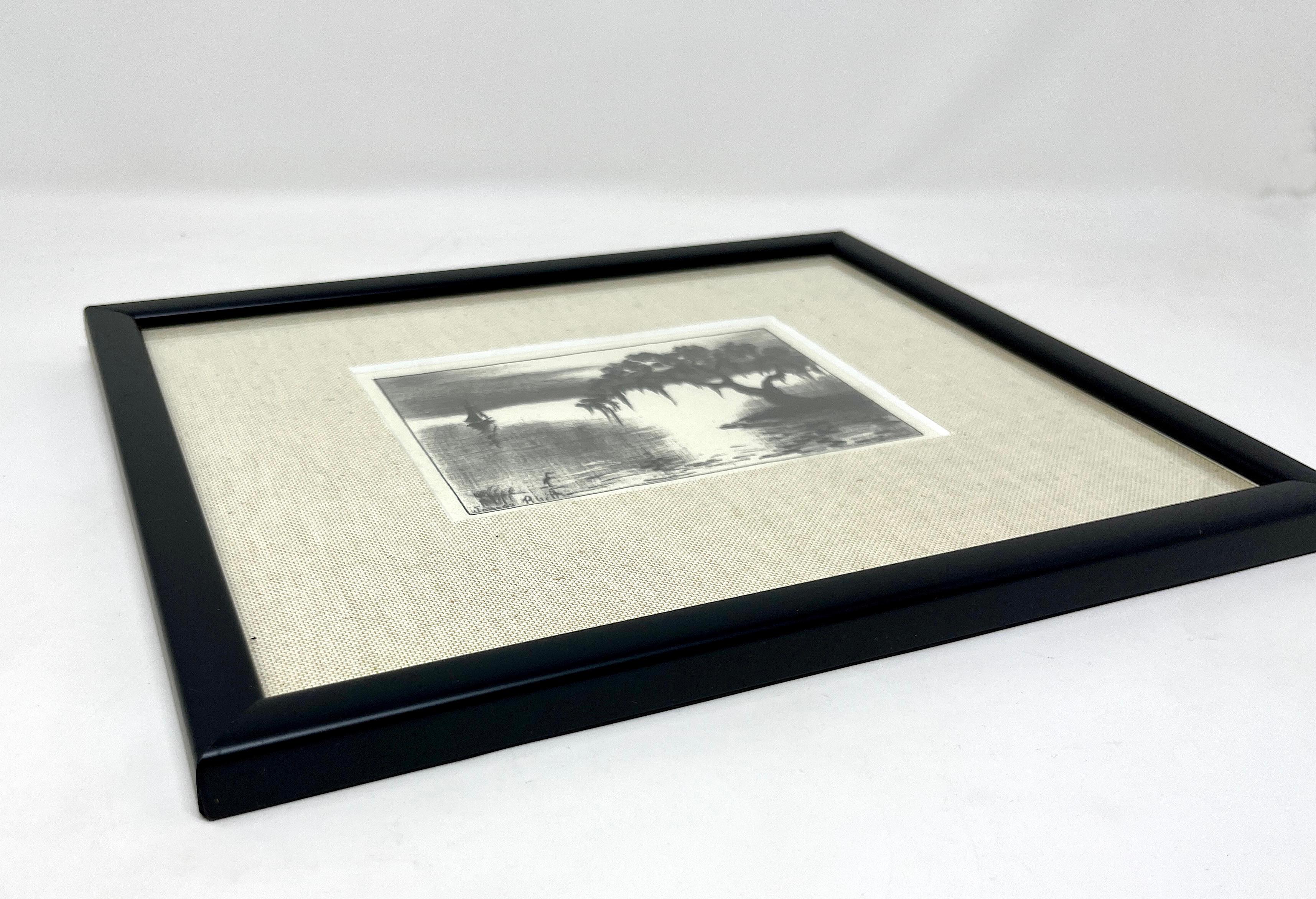 Americano Disegno a carboncino su carta di James Moore Rhett, Riproduzione incorniciata in vendita