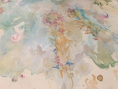 Blue Bang: A large and unique abstract figurative painting in resin and acrylic