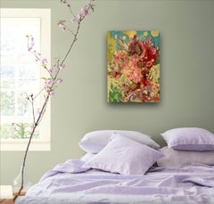 CALL ME THE BREEZE - small gestural abstract multi colored painting