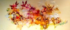 "Display, " Acrylic Paint, Resin, Ink and Watercolor on Canvas