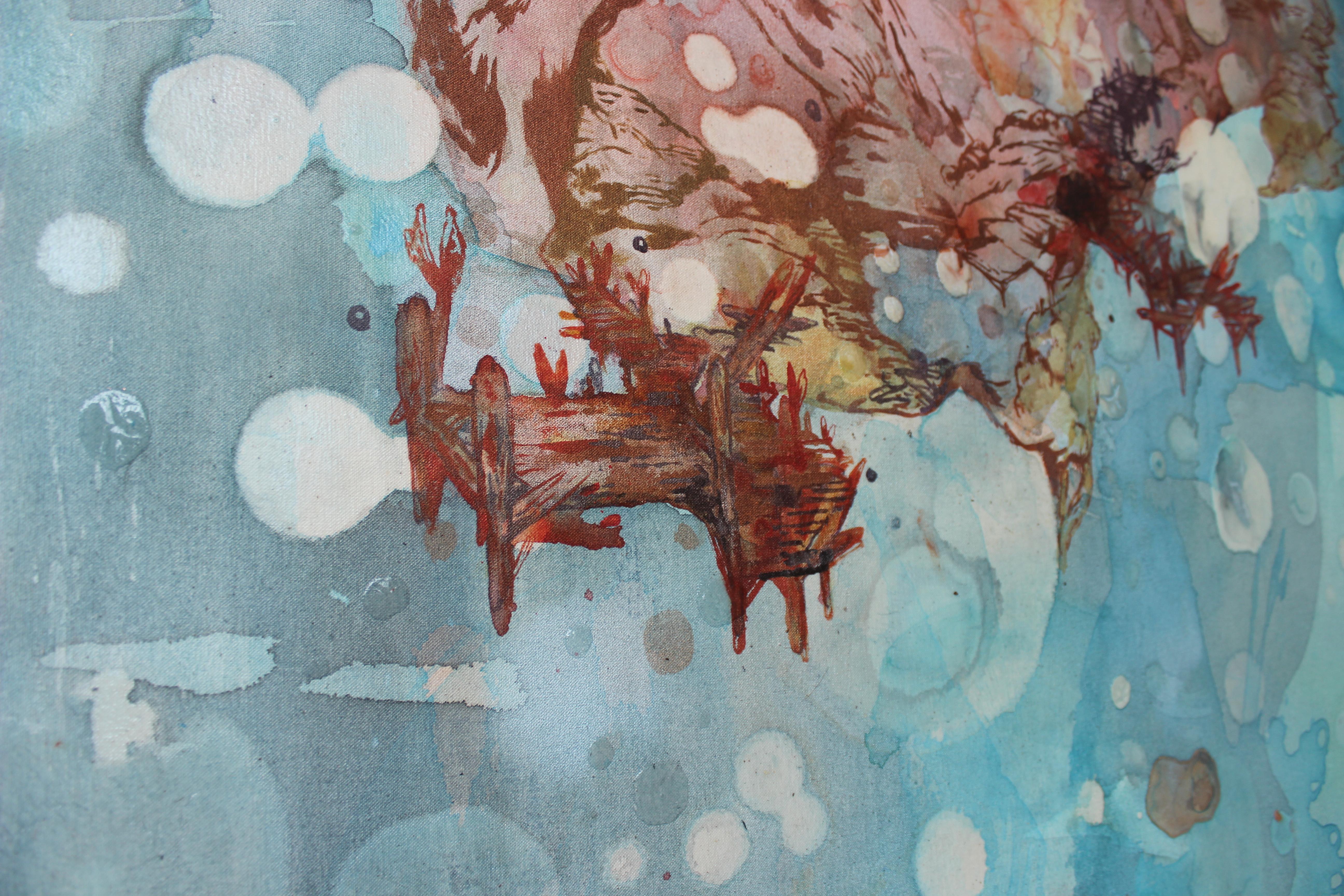 Rosafarbenes Set – Painting von Lowell Boyers