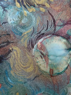 SOMETHING NEW - MOON DEW - unique gestural abstract painting