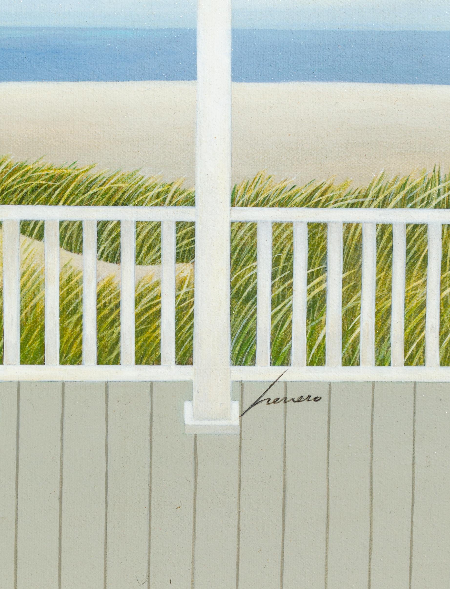 Pintura de escena de playa firmada por Lowell Herrero - Painting moderno estadounidense de lowell herrero