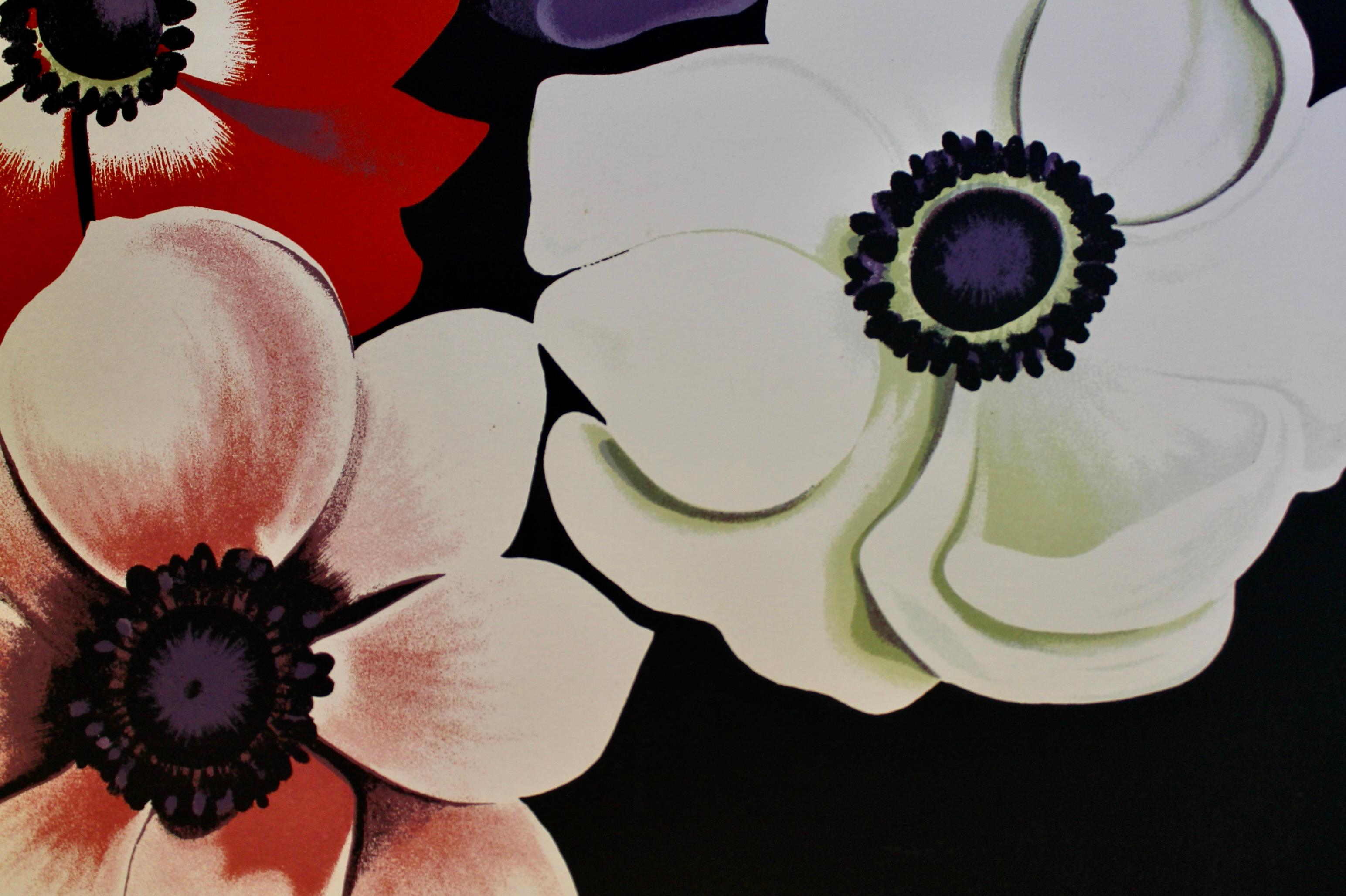 Paper Lowell Nesbitt 1980 Flowers Screen Print