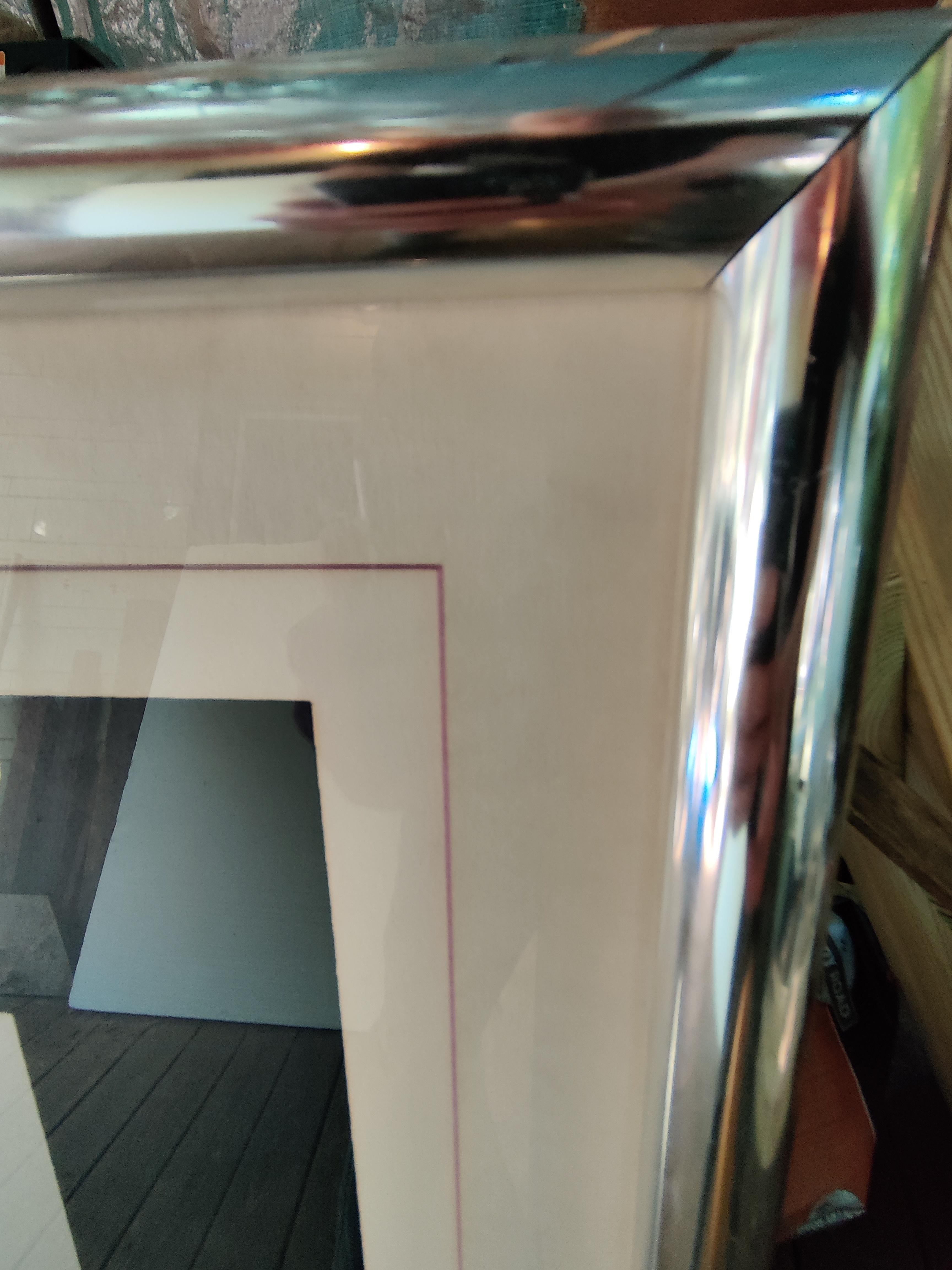 Lowell Nesbitt 1980's Oriental Iris Print Signed and Numbered 5/100.
Limited Edition Serigraph
Original Chrome Frame
Image 33.75  x 36    