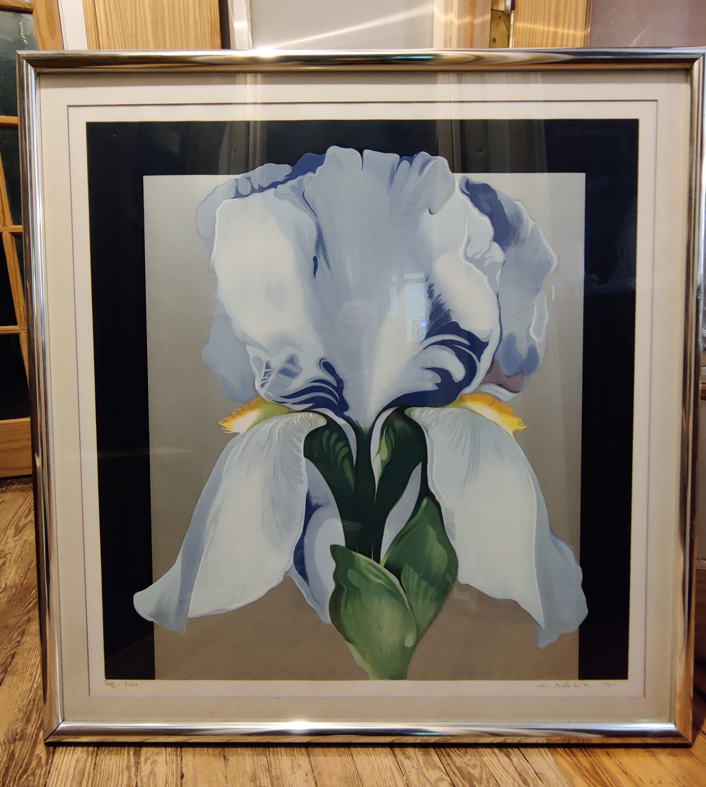 Paper Lowell Nesbitt 1980's Oriental Iris Print Signed and Numbered For Sale