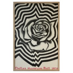 Lowell Nesbitt - Cartel del Baile del Museo de Dallas de 1976, enmarcado en arce, con la firma del autor en la lámina