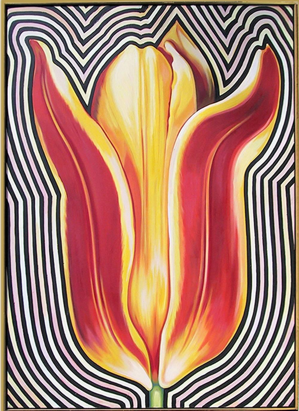 Lowell Nesbitt Abstract Painting - Electric Tulip II