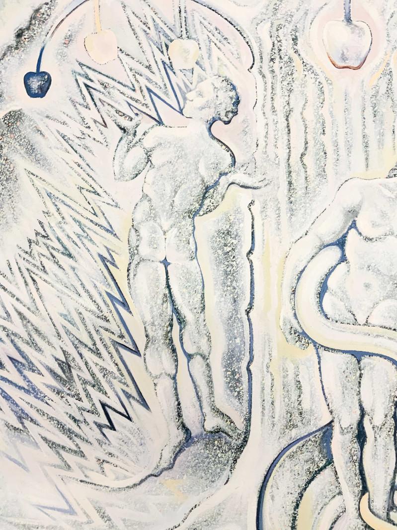 Serie Imposible (Jardín del Edén), Lowell Nesbitt-Pintura (70 x 153,5 pulgadas) en venta 2