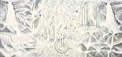 Série Impossible (Garden of Eden), peinture de Lowell Nesbitt (70 x 153,5 pouces)