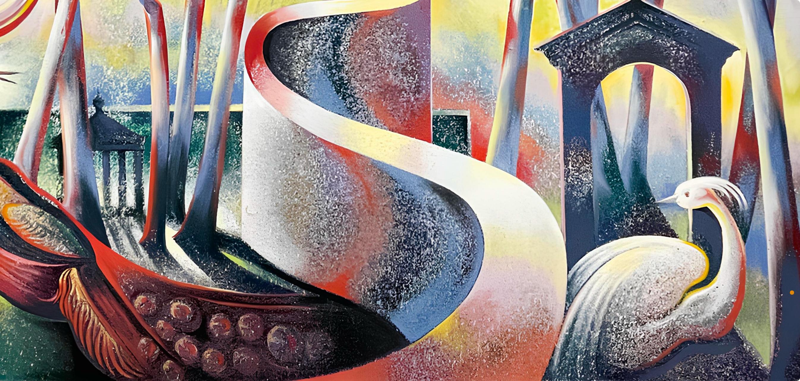 Serie Imposible (Jardín con pavo real), Lowell Nesbitt - Pintura en venta 4