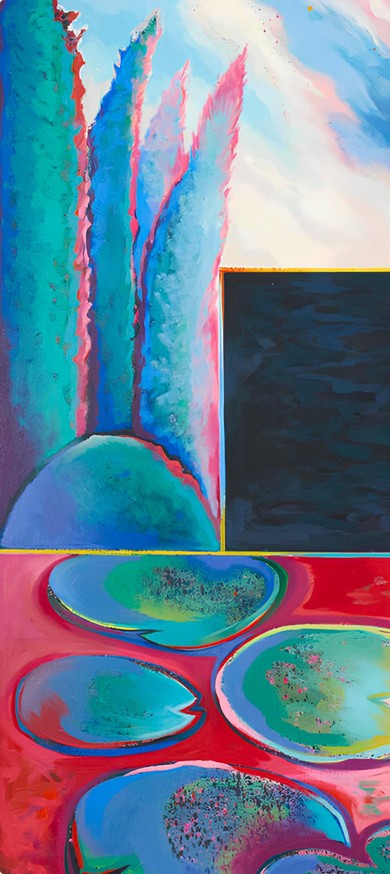 Serie Imposible, Lowell Nesbitt - Pintura (66 x 162 pulgadas) en venta 11