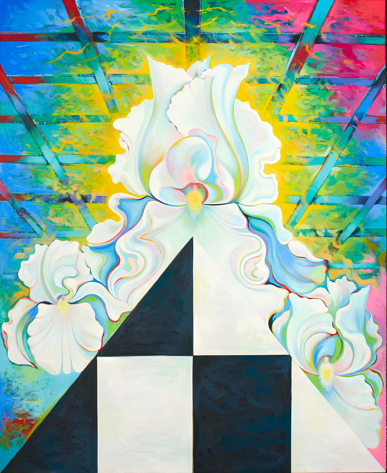 Serie Imposible, Lowell Nesbitt - Pintura (66 x 162 pulgadas) en venta 5