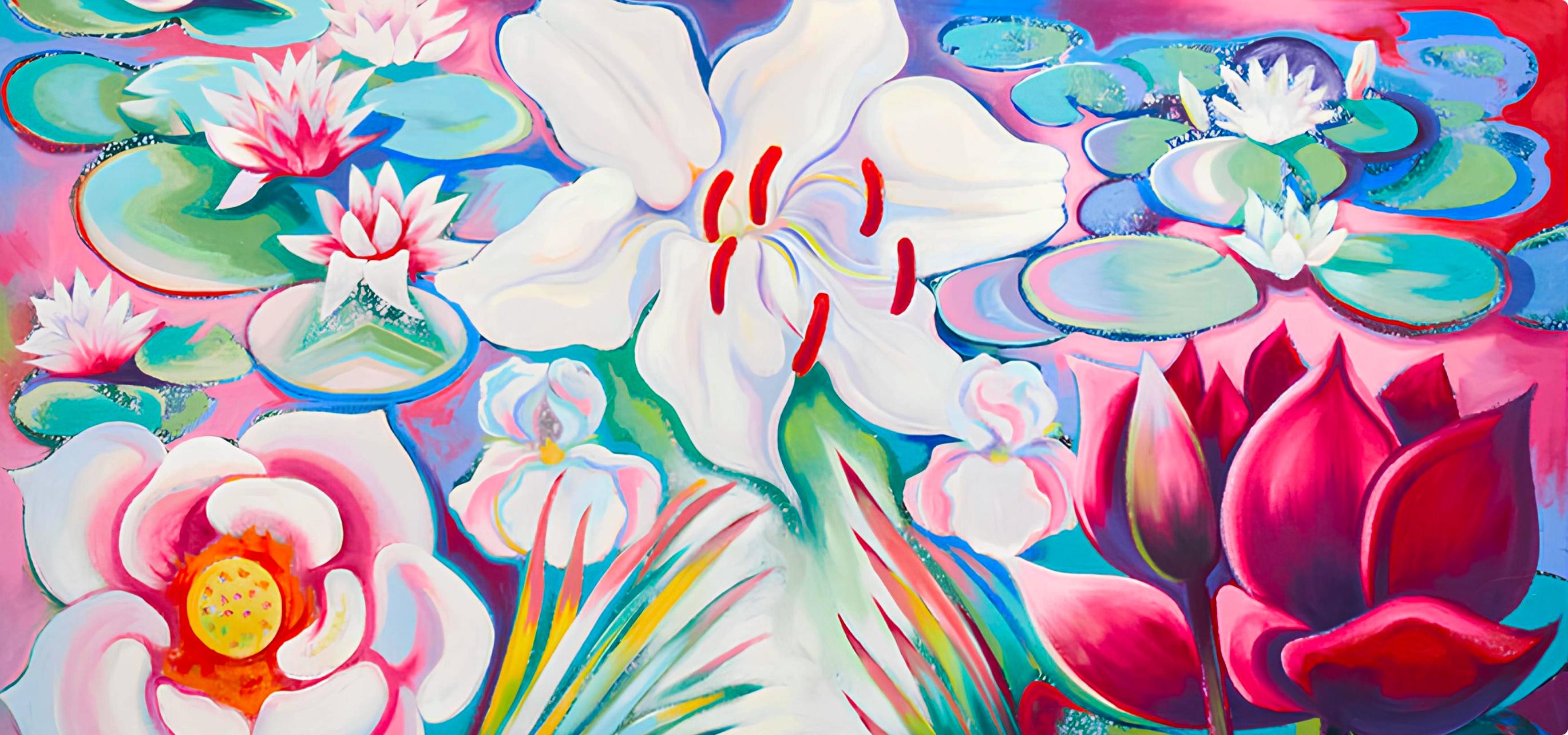 Serie Imposible, Lowell Nesbitt - Pintura (66 x 162 pulgadas) en venta 7