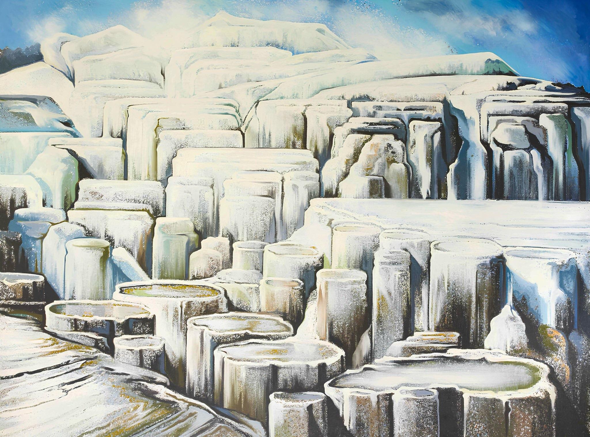 Artista: Lowell Nesbitt (1933-1993)
Título: Serie Imposible (Montaña en invierno)
Año: 1982
Técnica: Óleo sobre lienzo
Tamaño: 78 x 104 pulgadas
Inscripción: Firmado y fechado por el artista, verso

LOWELL NESBITT (1933-1993) Uno de los más célebres