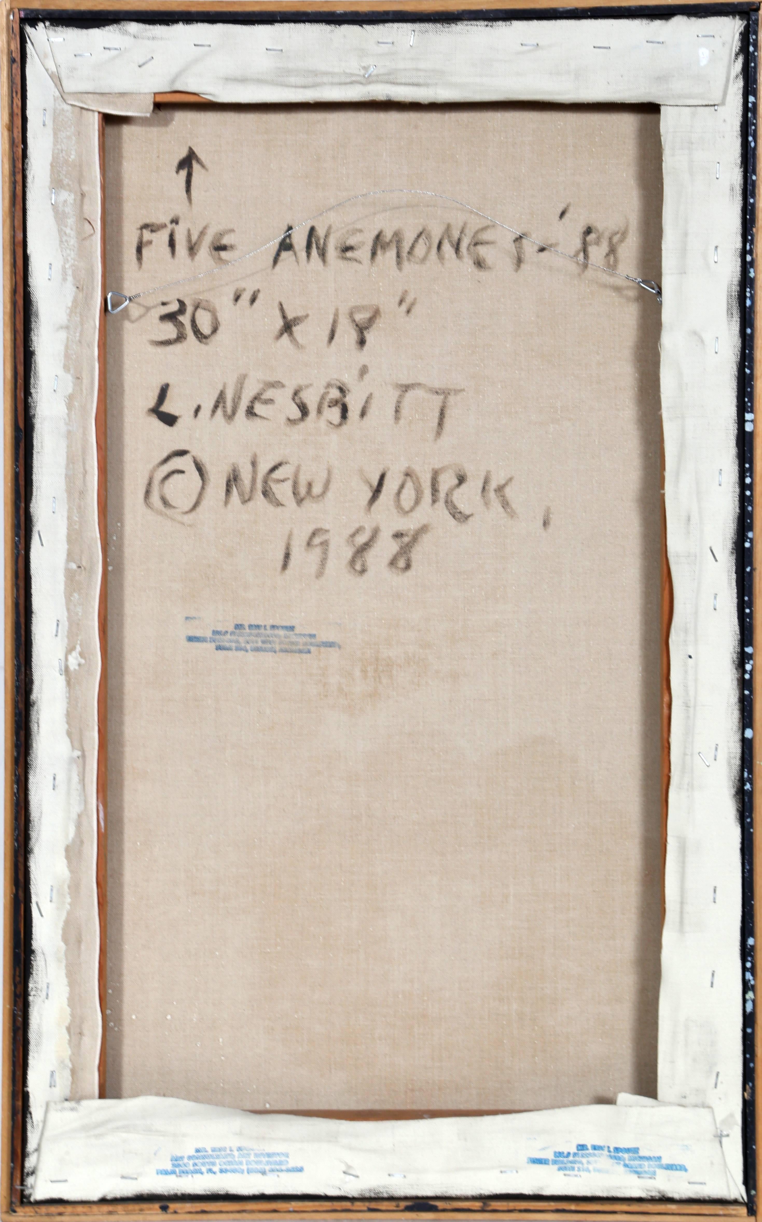 Lowell Nesbitt, „Five Anemones“, Öl auf Leinwand, 1988 im Angebot 1