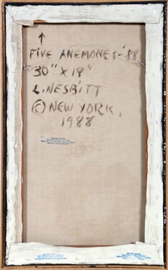 Five Anemones, Photorealist Oil on Canvas Painting Lowell Nesbitt