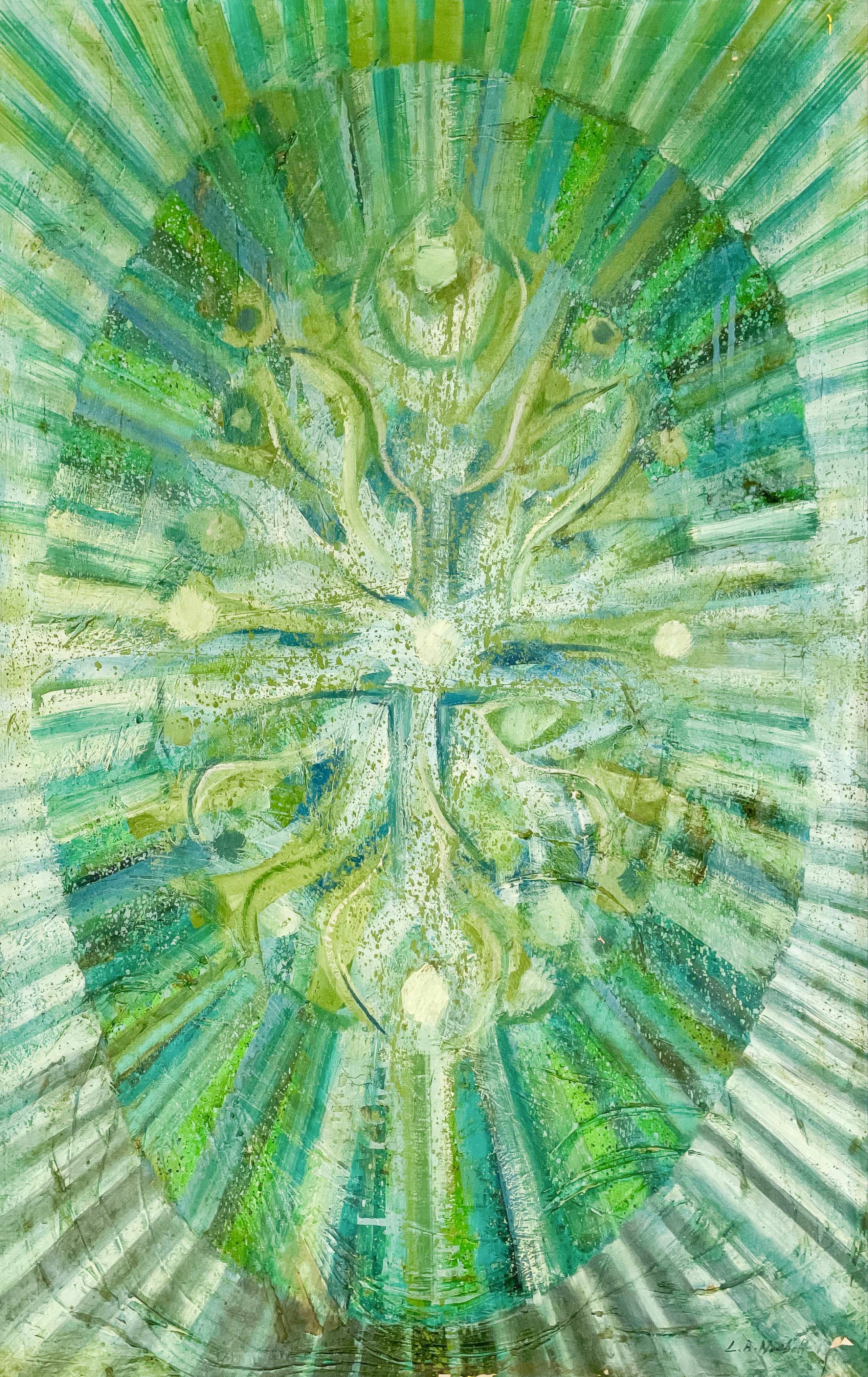 This exquisite oil painting by Lowell Nesbitt (1933–1993), titled Green Oval, was executed in 1962. The masterfully conceived composition belongs to a formative and highly significant period in Nesbitt’s artistic development, when the artist was