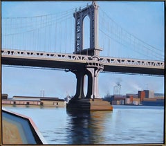 Lowell Nesbitt, Manhattan Bridge, Photorealist Oil Painting