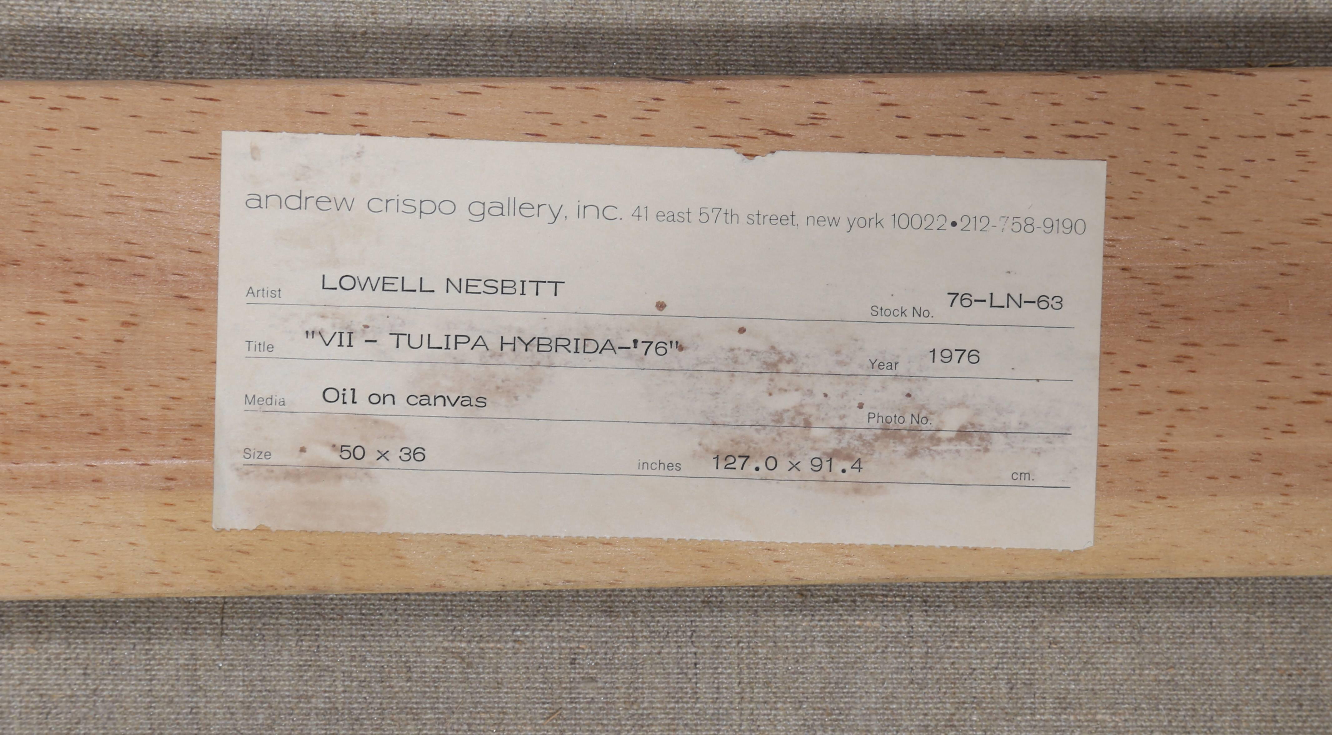 Lowell Nesbitt, „Tulipa Hybrida“, fotorealistisches Gemälde, 1976 im Angebot 1
