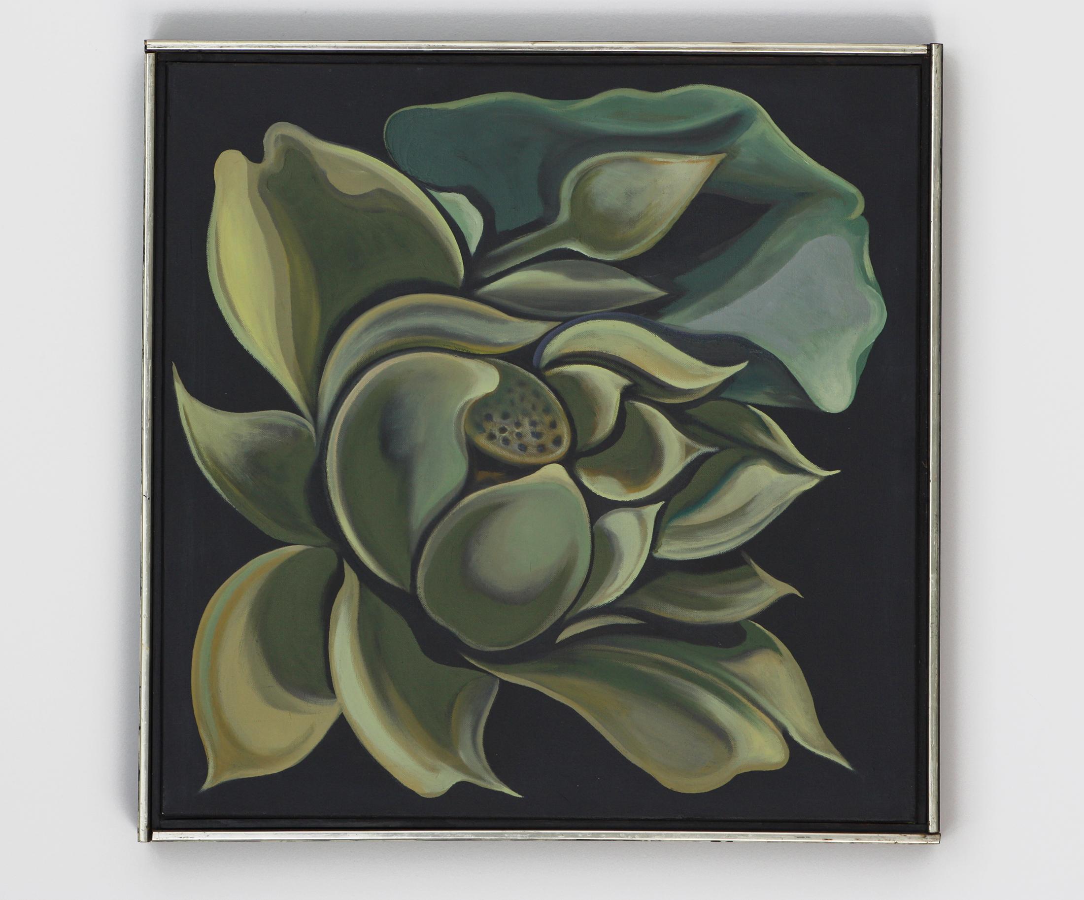 Peinture à l'huile sur toile « Nocturnal Lotus », 1981 en vente 1