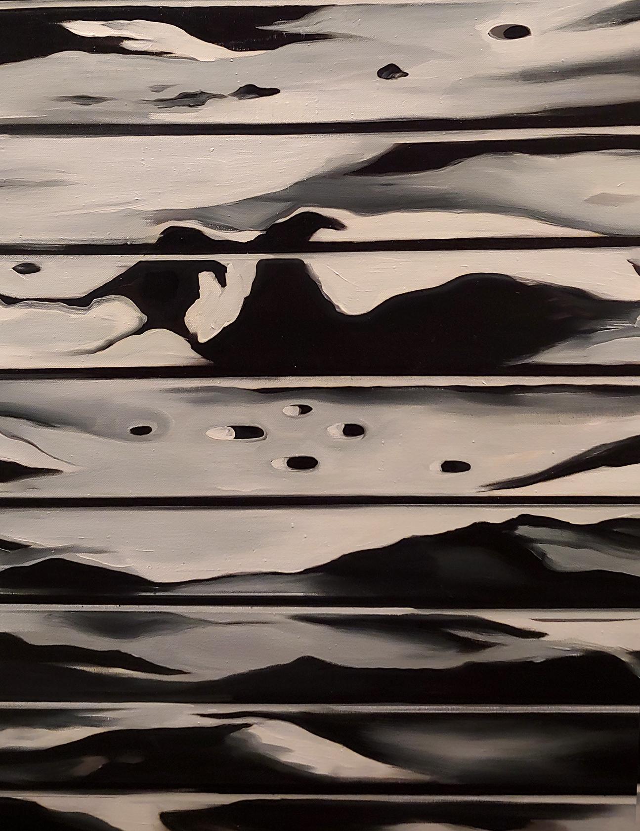 Dipinto originale della Luna del 1970 commissionato dalla NASA per la missione Apollo sulla Luna - Painting Contemporaneo di Lowell Nesbitt