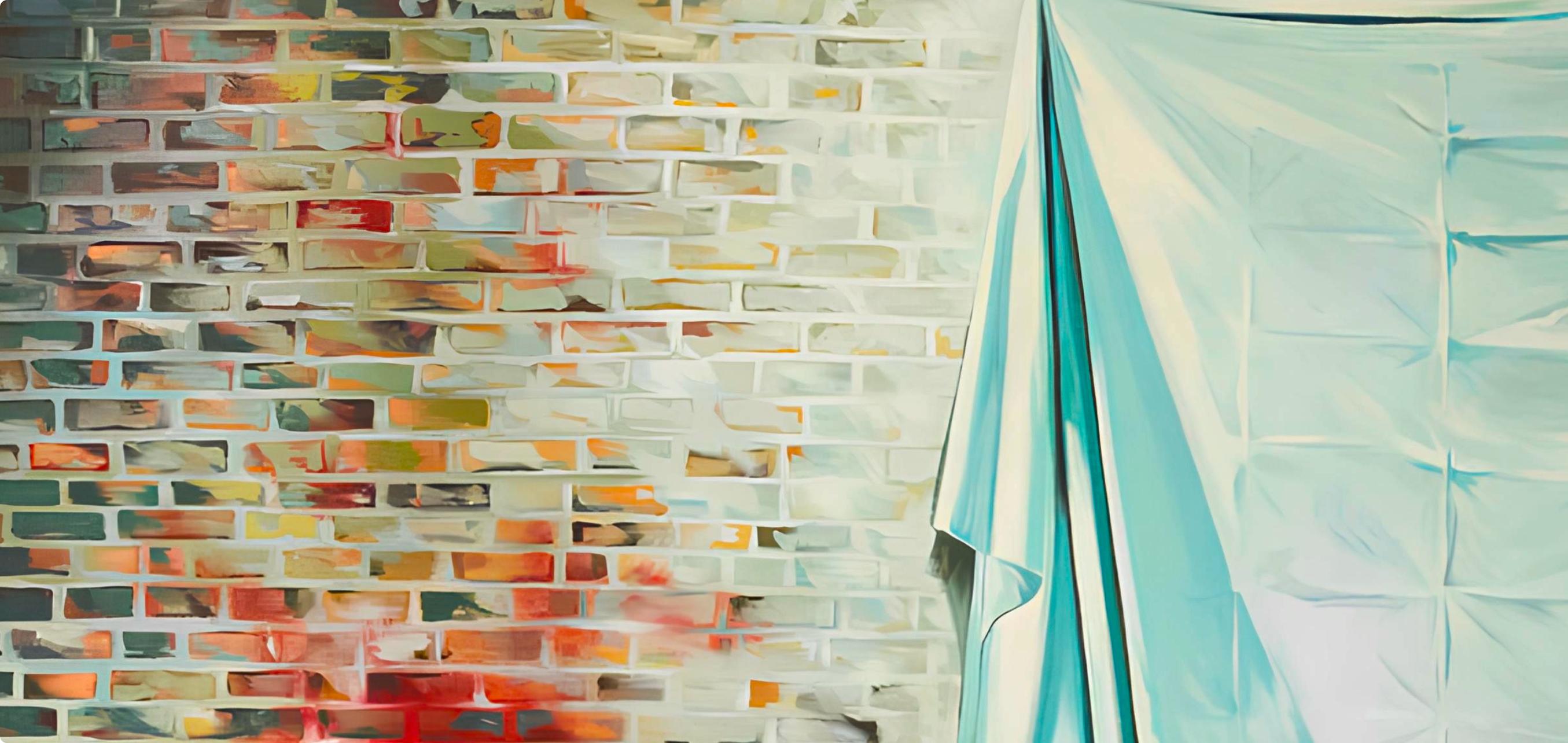 Serie Estudio (Silla con sábana y pared de ladrillo), Lowell Nesbitt - Pintura en venta 4