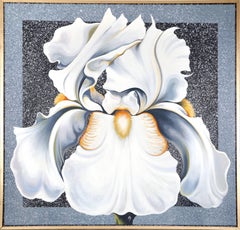 Retro The Winter Iris, Large Flower Painting by Lowell Nesbitt