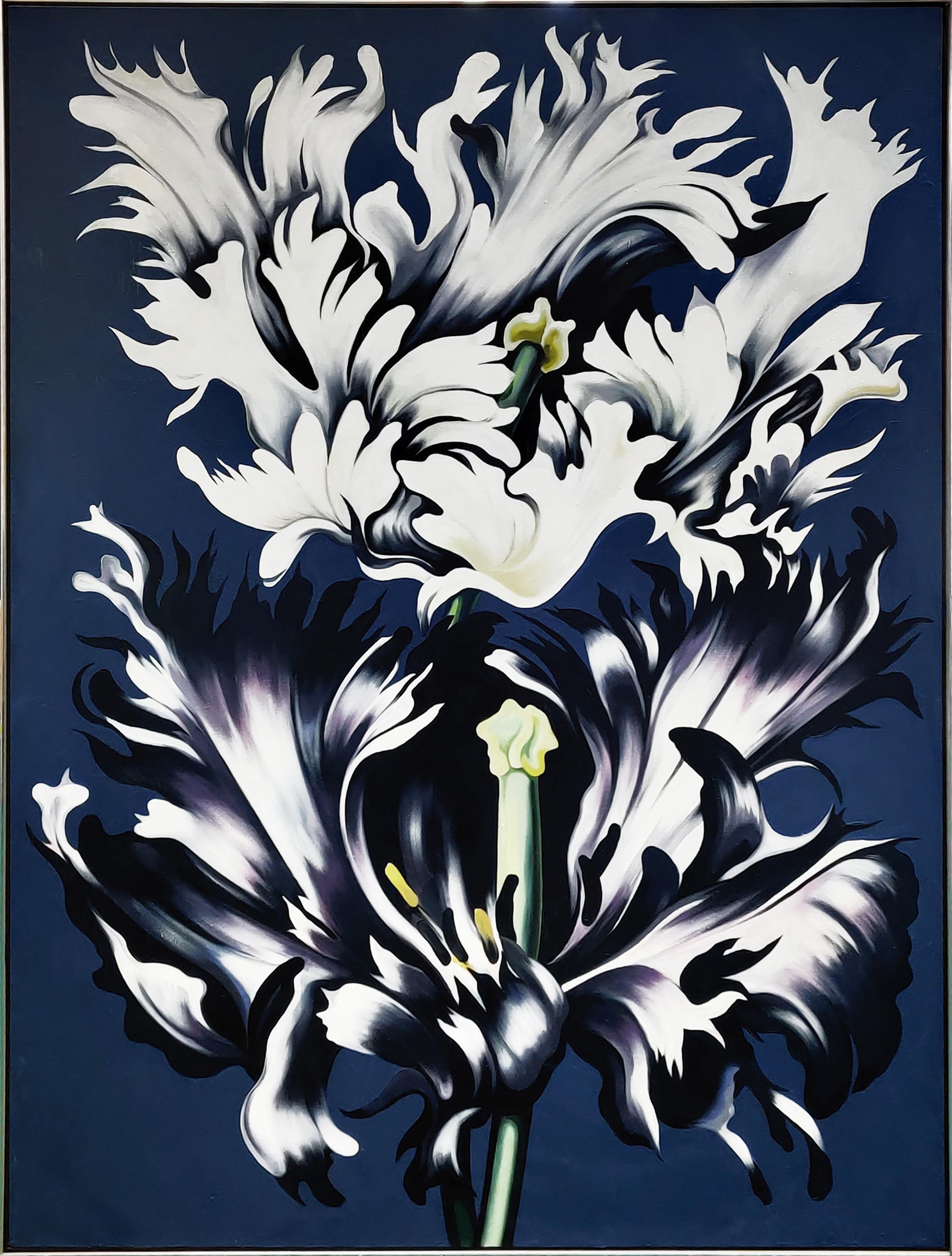 Two Parrot Tulips (Huge original painting)