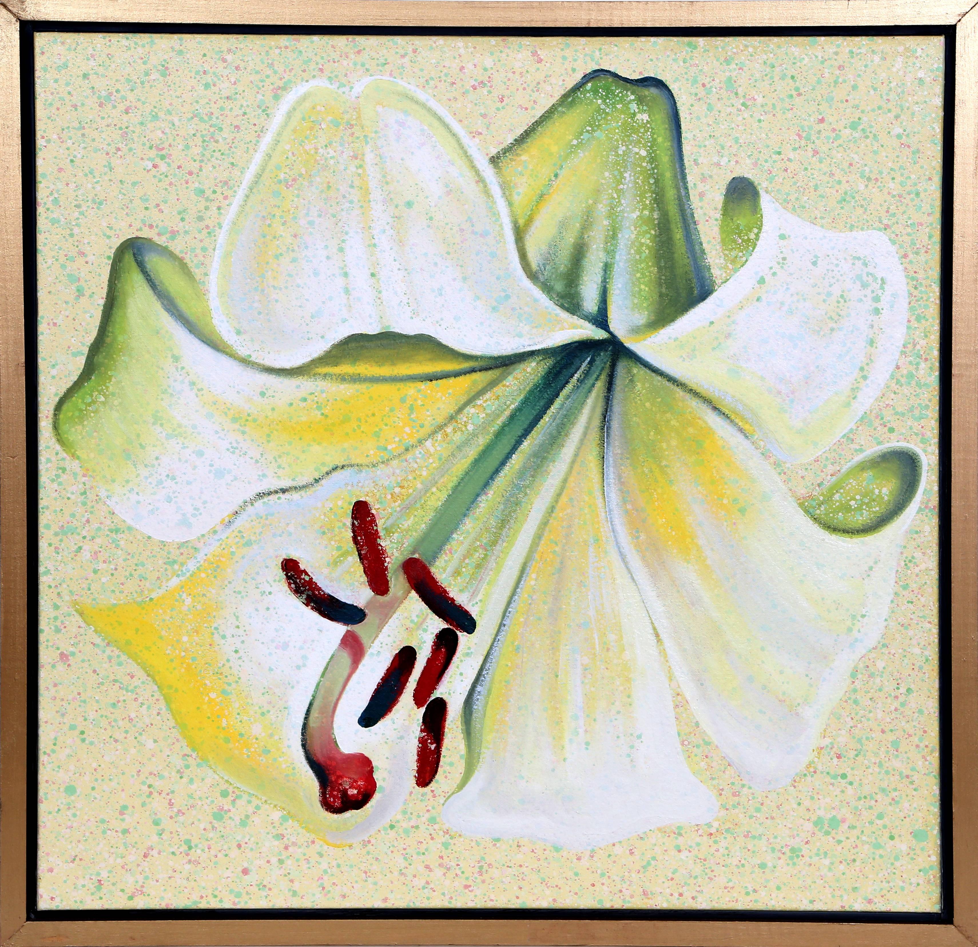 White Lily, Photorealist Oil Painting on Canvas by Lowell Nesbitt