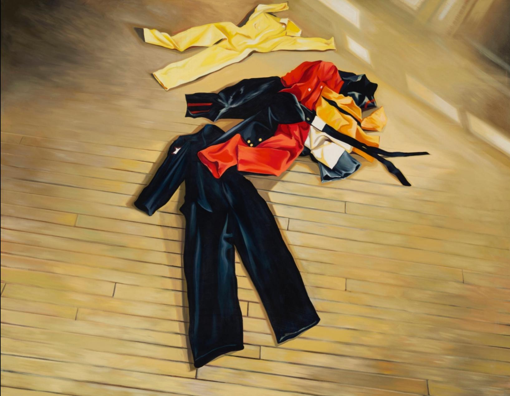 Work Clothes On Studio Floor (70 x 90 Zoll), Lowell Nesbitt – Gemälde