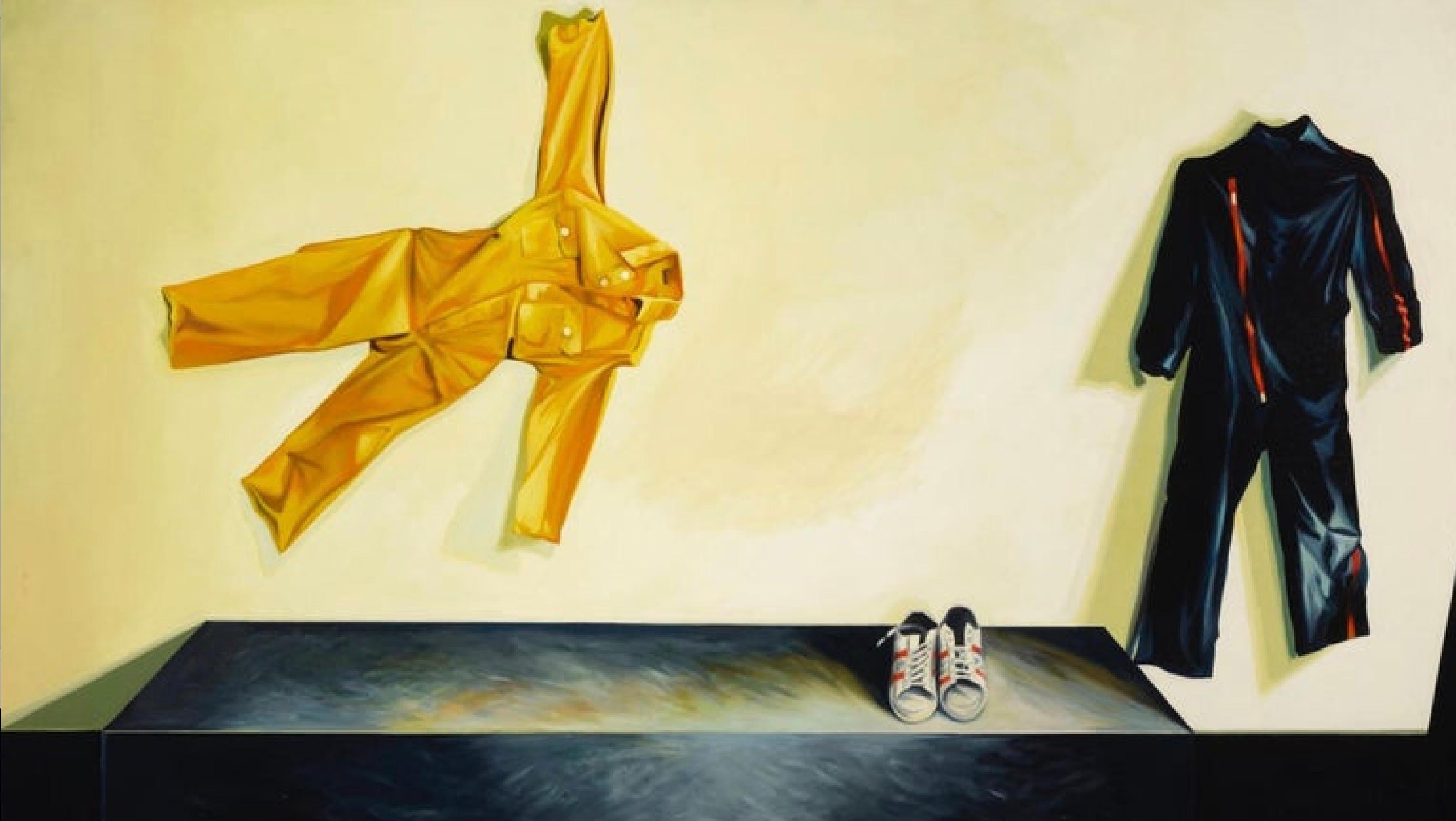 Yellow and Blue Jumpsuits (57.5 x 100 inches), Lowell Nesbitt - Painting