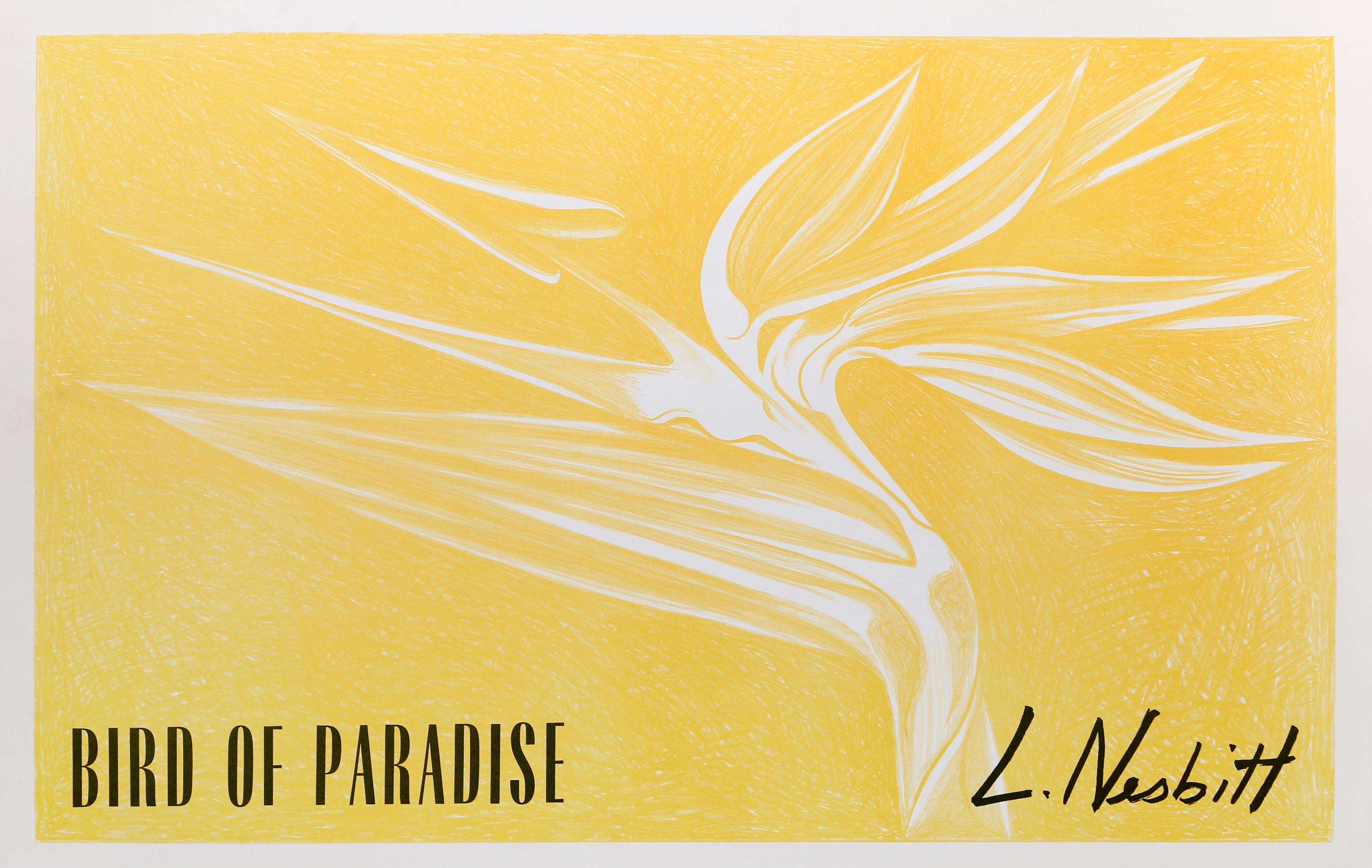Paradiesvögel (gelb), fotorealistische Lithografie von Lowell Blair Nesbitt