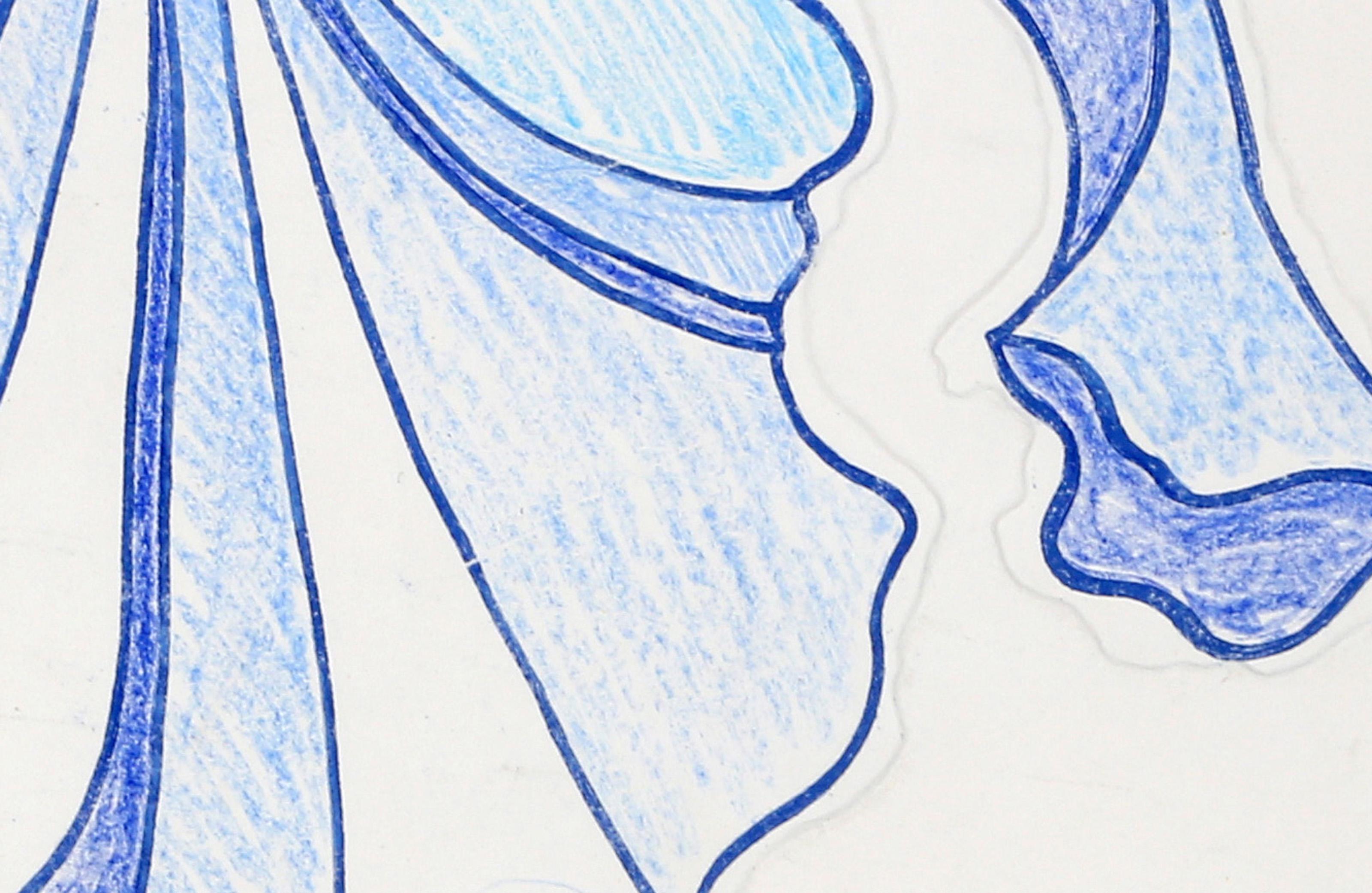 Iris azul, aguafuerte fotorrealista sobre papel de Lowell Nesbitt en venta 1