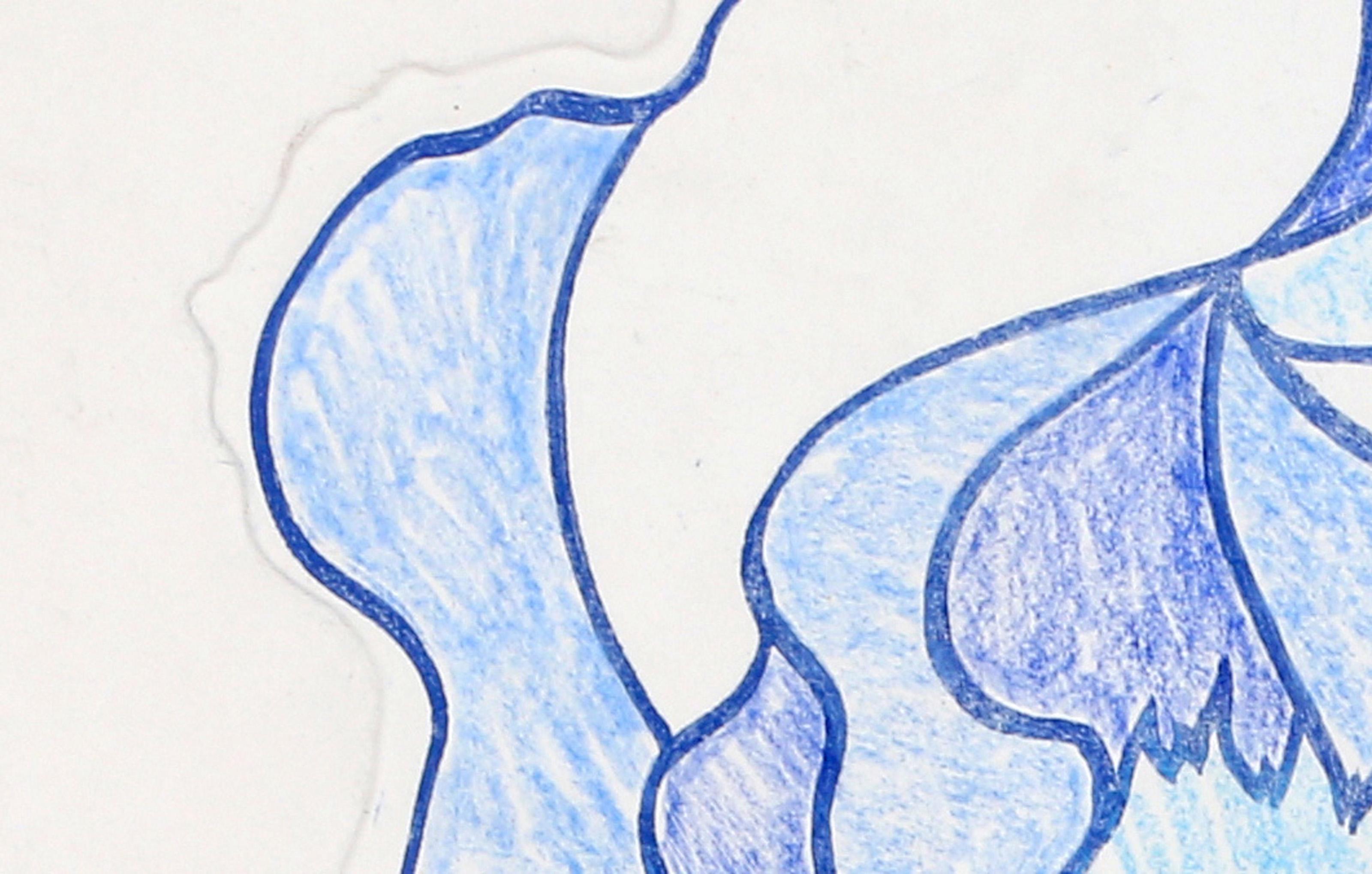 Iris azul, aguafuerte fotorrealista sobre papel de Lowell Nesbitt en venta 2