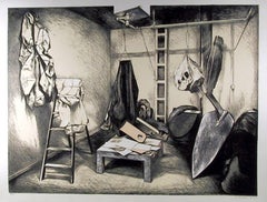 Claes Oldenburg's Studio, fotorealistischer Siebdruck auf Papier von Lowell Nesbitt