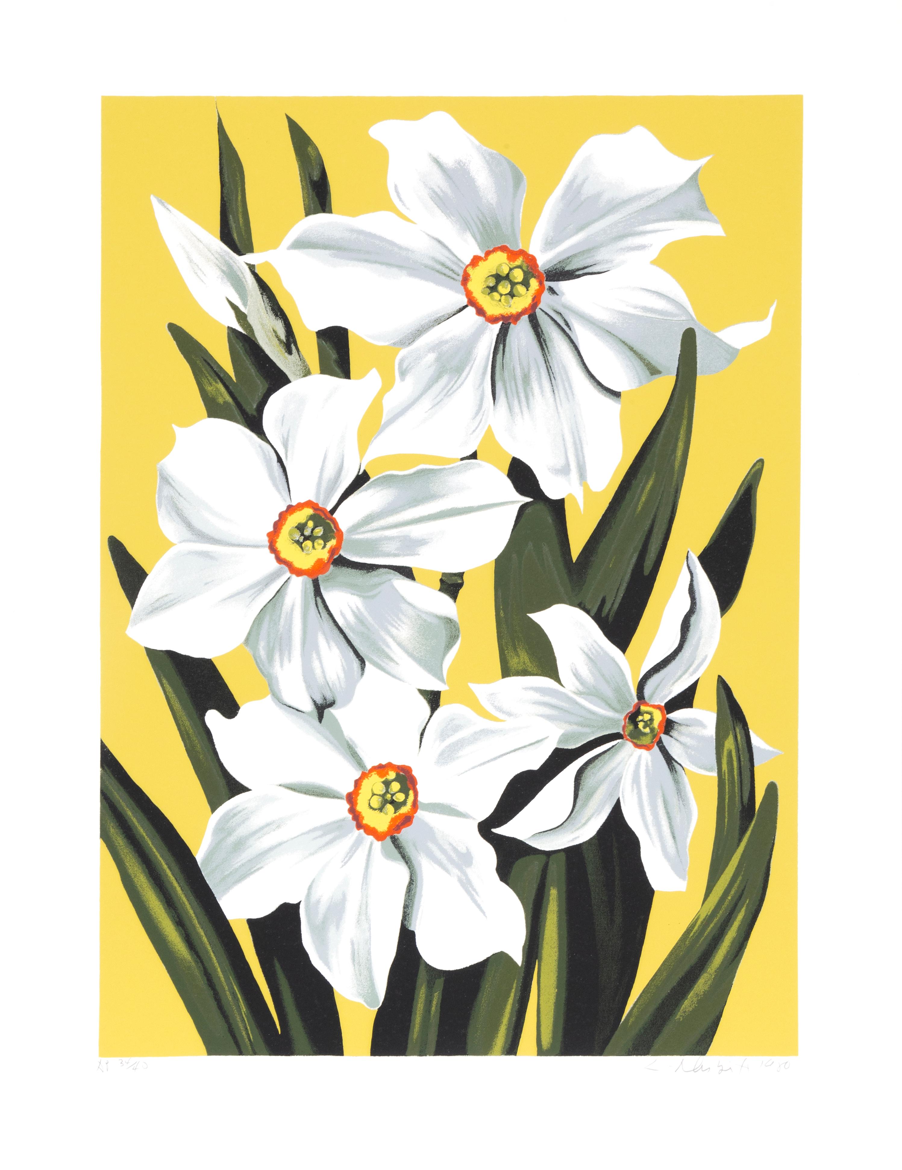 Artist: Lowell Blair Nesbitt, American (1933 - 1993)
Title: Daffodils
Year: 1980
Medium: Serigraph, signed and numbered in pencil
Edition: 200
Image Size: 28 x 20 inches
Size: 35 in. x 26 in. (88.9 cm x 66.04 cm)