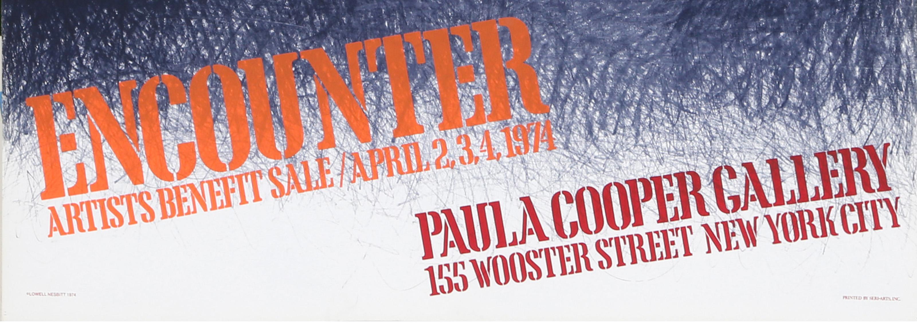 Encuentro-Galería Paula Cooper, Cartel fotorrealista de Lowell Blair Nesbitt - Print de Lowell Nesbitt