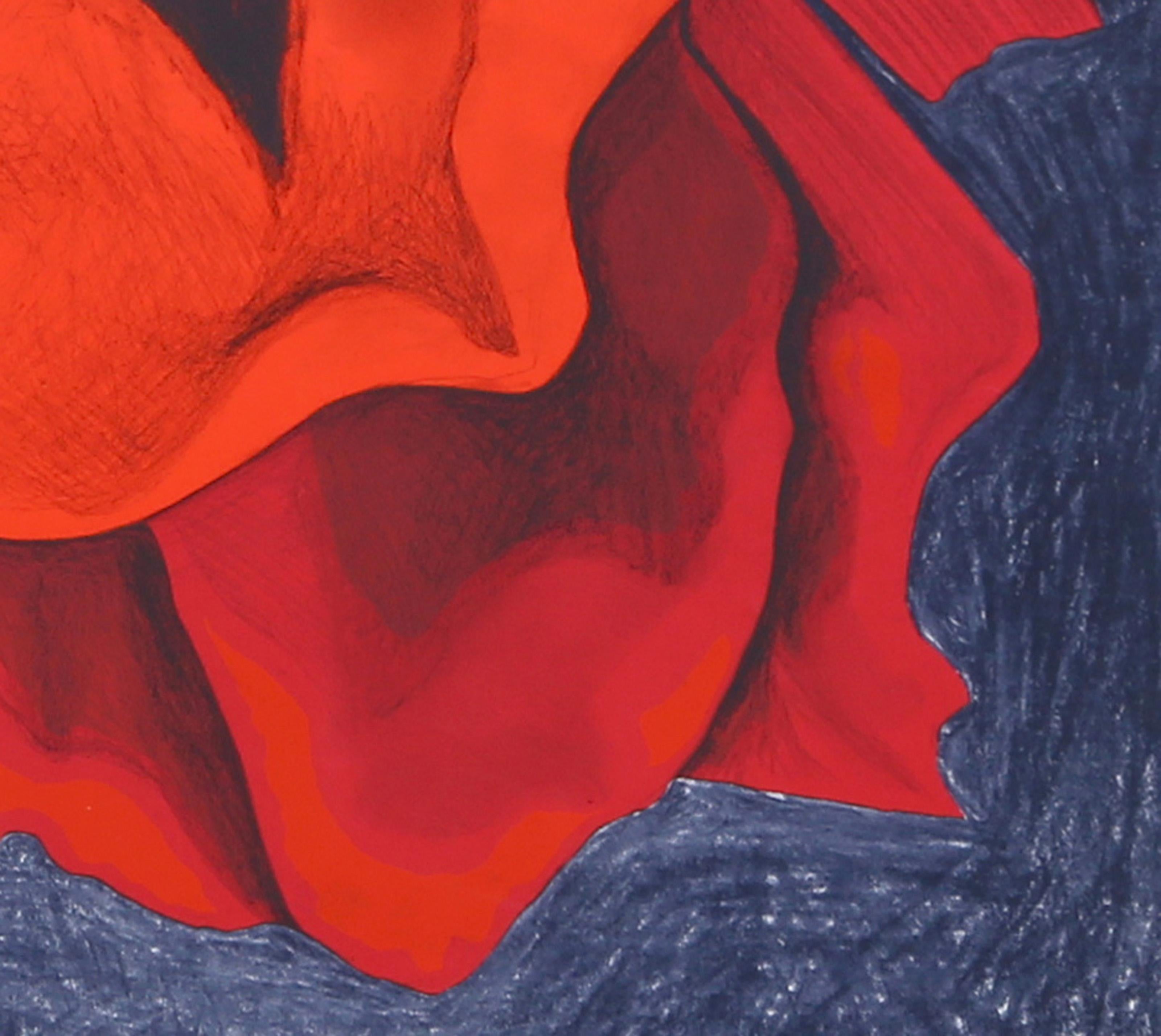 Encuentro-Galería Paula Cooper, Cartel fotorrealista de Lowell Blair Nesbitt - Still-Life Print Rojo de Lowell Nesbitt