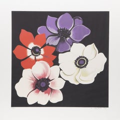 Quattro fiori, serigrafia fotorealista su carta di Lowell Nesbitt