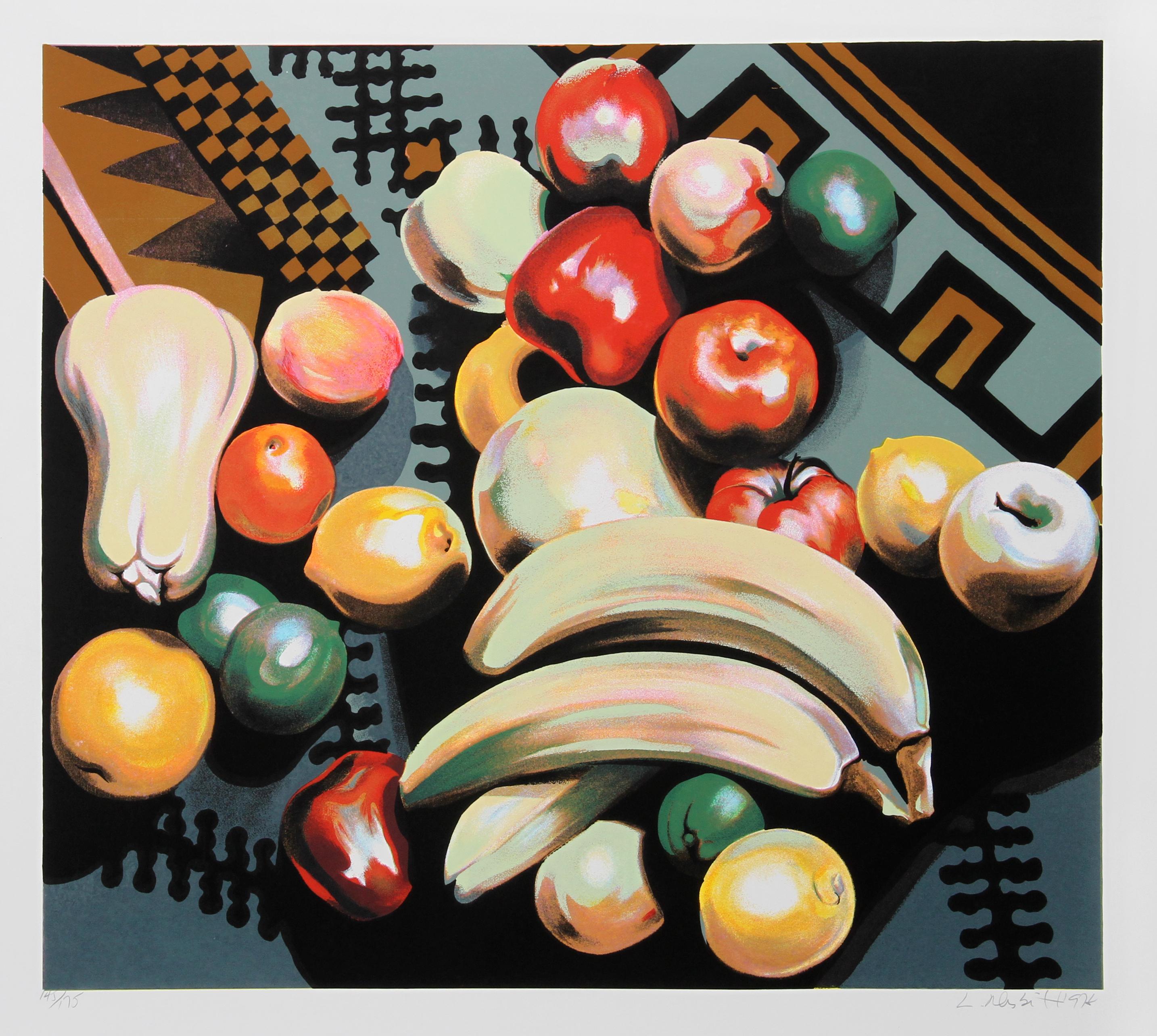 Lowell Nesbitt Still-Life Print – Früchte auf Teppich I