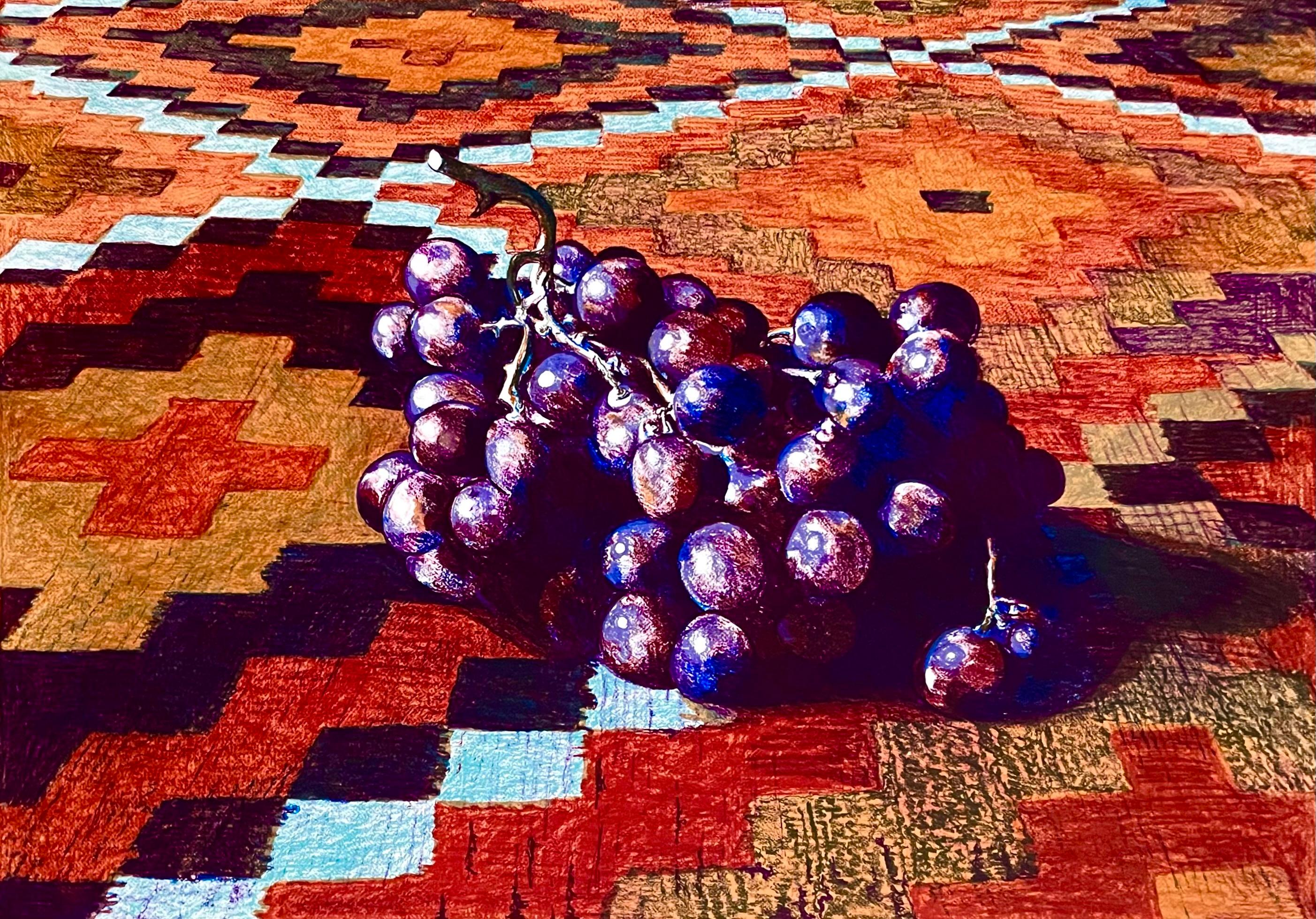 Artista: Lowell Nesbitt (1933-1993)
Título: Uvas sobre alfombra navajo
Año: 1977
Edición: 145/175, más pruebas.
Medio: Litografía sobre papel Arches
Tamaño: 24 x 31 pulgadas
Estado: Bueno
Inscripción: Firmada y numerada por el artista.

LOWELL
