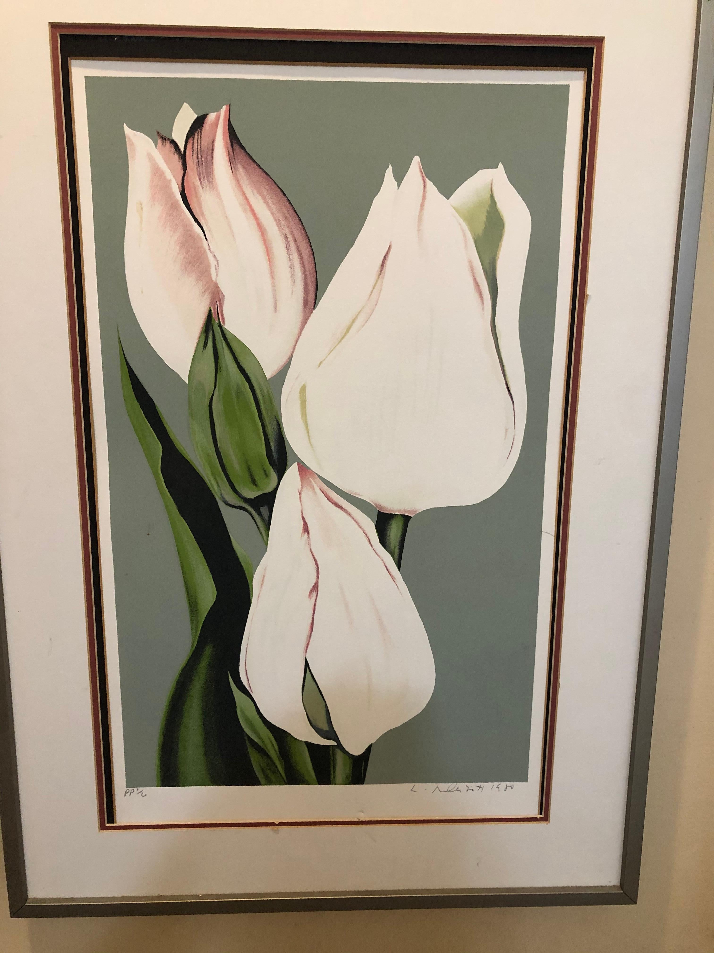 Lowell Nesbitt - Lowell Nesbitt 1980 Tulips Lithograph For Sale at 1stDibs